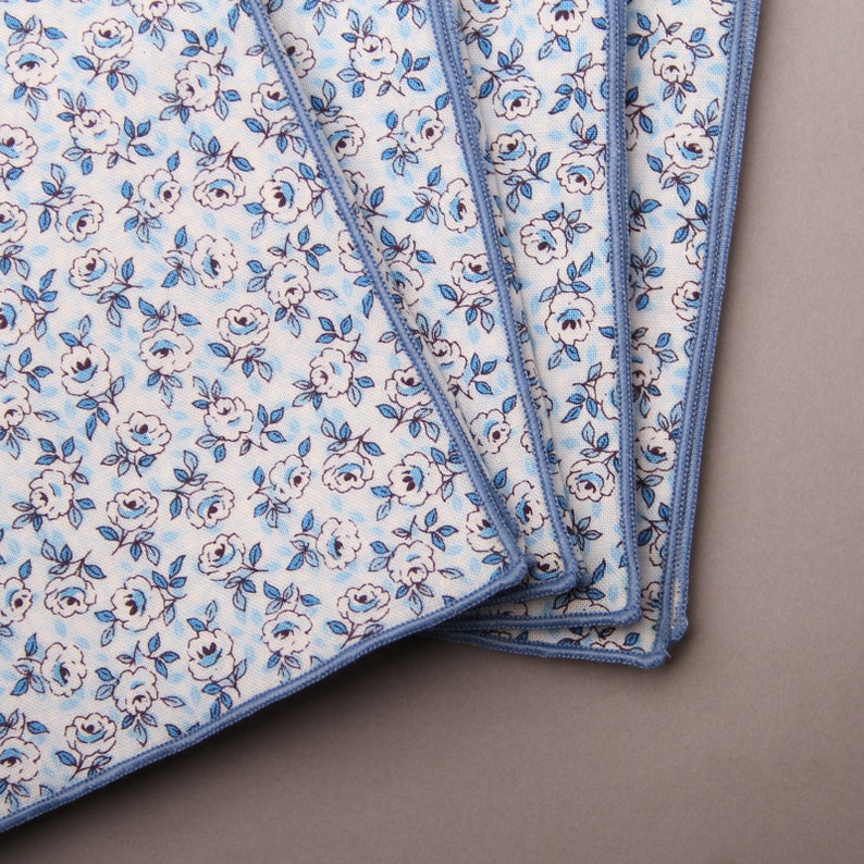 Blue and White Cloth Napkins Set of 4 Dinner Napkins Blue Etsy