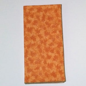 Orange Floral Napkins, Tiny Orange and White Flowers on Orange Tonal Background, Orange Home Decor, Set of 4 image 2