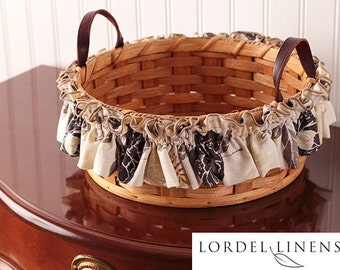 Does not include Basket.  Brown, Tan, Taupe and Cream Floral Basket Garter, Basket Accessories, Modern Contemporary Home Decor