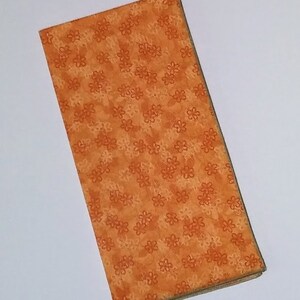 Orange Floral Napkins, Tiny Orange and White Flowers on Orange Tonal Background, Orange Home Decor, Set of 4 image 4