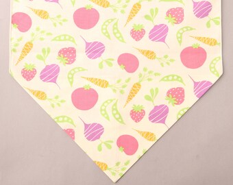 Vegetable Print Table Runner, Modern Table Runner, Small 36” or Large 72" Table Runner, Everyday Table Runner