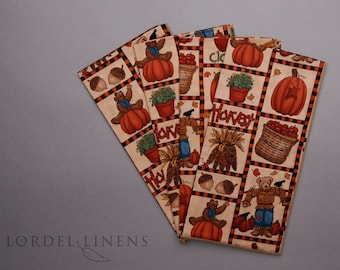 Country Fall Napkins wtih Pumpkins Cider and Bears