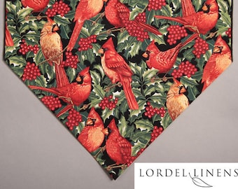 Red Cardinals Small or Large Table Runner, Winter Home Decor, Table Linens, Christmas Gift