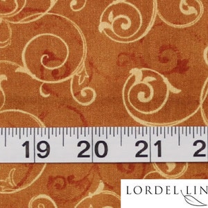 Gold Scroll Design Table Runner on Caramel Colored Background, Large 72 Table Runner, Fall Color Table Runner, Table Decor image 4