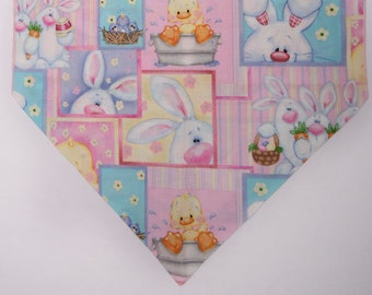 Easter Bunnies Large Table Runner, Easter Ducks, Pastel Colors, Easter Home Decor, Table Accents