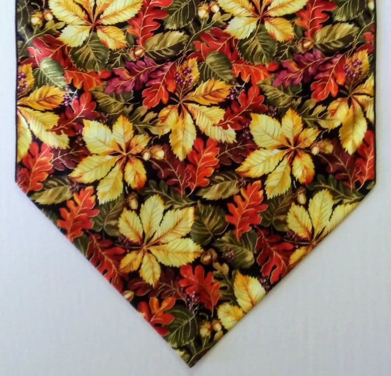 Fall Leaves Table Runner, Bright Fall Leaves, 36 or 72 Table Runner image 3