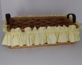 Soft Yellow Large Basket Garter, Light Yellow Tonal Basket Decor