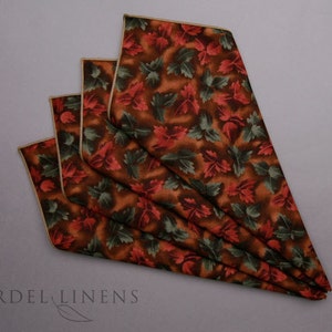 Burgundy and Teal Fall Leaf Napkins image 4