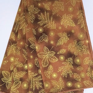 Fall Napkins, Gold Leaves on Maple Brown Background, Cloth Table Napkins, Dinner Napkins, Set of 4 image 7