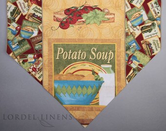 Potato Soup and Homemade Bread Large Table Runner