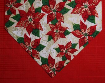 Red Poinsettia Table Runner, 72 inch Table Runner, Christmas Table Runner, Holiday Table