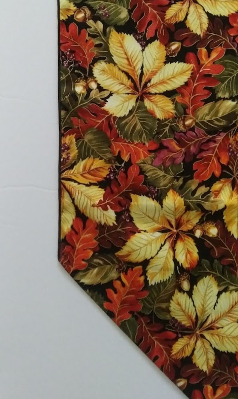 Fall Leaves Table Runner, Bright Fall Leaves, 36 or 72 Table Runner image 2