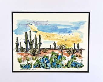 Zachód słońca w Parku Narodowym Saguaro