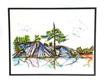 Tarcza Kanadyjska – Ontario, Kanada, akwarela – papier matowy Archival, 14x11 cali