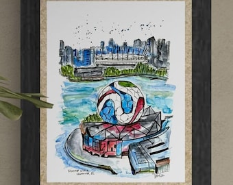 Science World FIFA Vancouver BC – papier matowy archiwalny, 14x11 cali