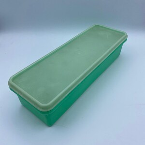 Tupperware Celery keeper 892 Grün Vintage Große Rechteckige Brotdose Ausgezeichnet