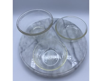3er Set Vintage Klare Nesting Rührschüsseln Backen Stapelbar Minimalist 2 Pyrex