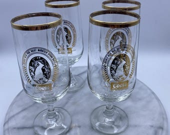 Set di 4 bicchieri da birra vintage Coors con bordo dorato – Calici da 355 ml, alti 18 cm