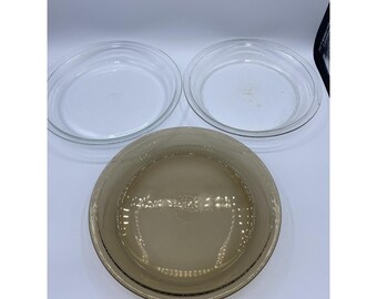 Juego de 3 moldes para tarta Pyrex: (2) n.° 209 de 23 cm (1) n.° 209 de 24 cm (9,5 pulgadas), estilo vintage, con logotipos variados.