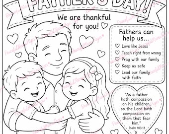 LDS Primary Father's Day Coloring Page