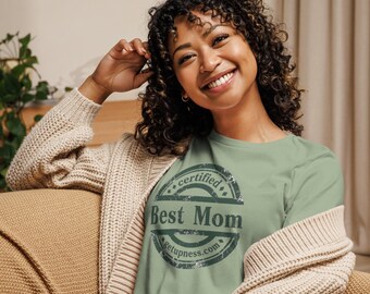 Certified Mom Stamp T-Shirt | Distressed Relaxed Fit Tee