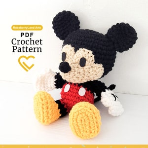 Mickey Mouse PDF Crochet Pattern Instant Download Amigurumi Plush Doll Digital Crochet PATTERN ONLY image 2
