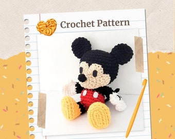 Mickey Mouse PDF motif au crochet - téléchargement immédiat - poupée en peluche Amigurumi modèle numérique au crochet uniquement