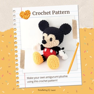 Mickey Mouse PDF Crochet Pattern - Instant Download - Amigurumi Plush Doll Digital Crochet PATTERN ONLY