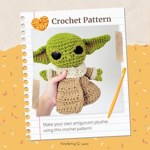 Grogu - from The Mandalorian - PDF Crochet Pattern - Instant Download - Amigurumi Plush Doll Digital Crochet PATTERN ONLY