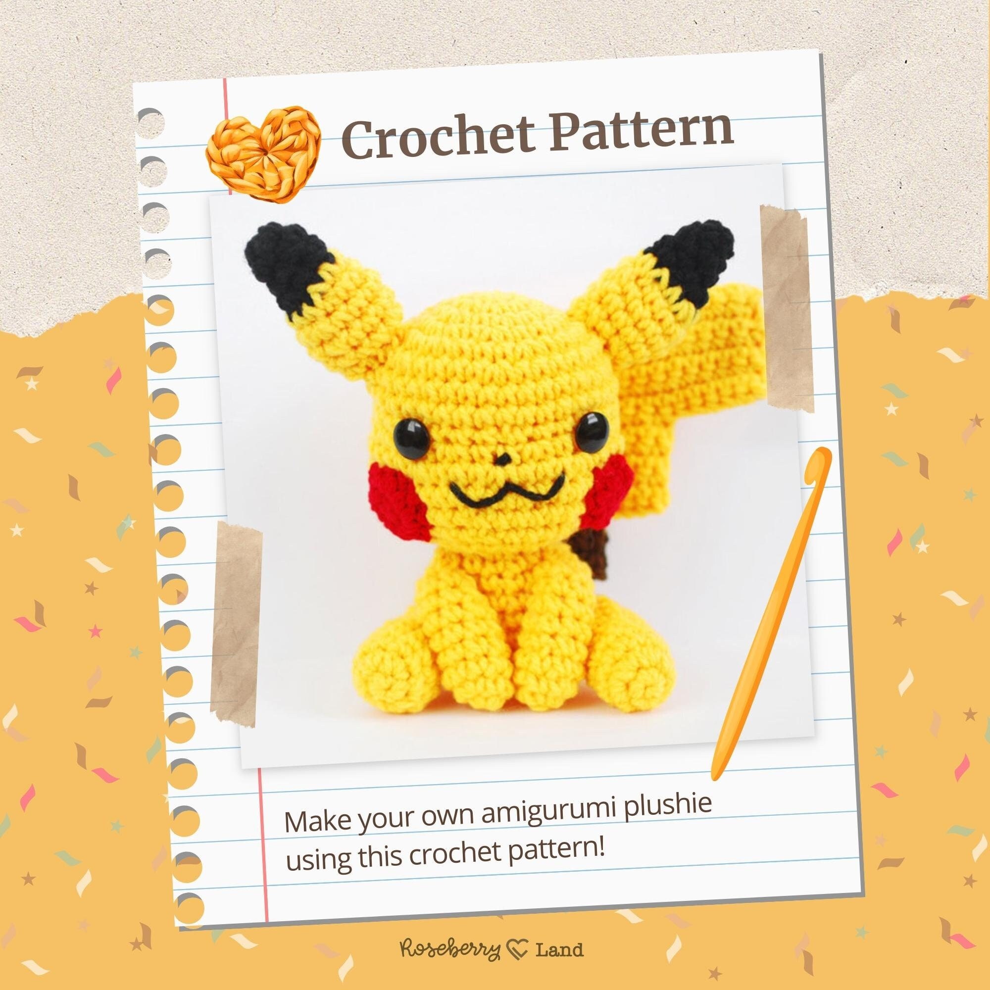 Schema italiano Pikachu uncinetto amigurumi - Libri schemi e corsi