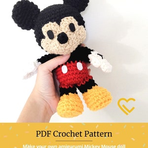 Mickey Mouse PDF Crochet Pattern Instant Download Amigurumi Plush Doll Digital Crochet PATTERN ONLY image 3