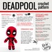Deadpool Crochet Pattern - Instant Download - Amigurumi Plush Doll ...