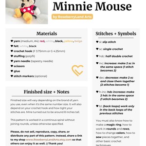 Minnie Mouse PDF Crochet Pattern - Instant Download - Amigurumi Plush ...