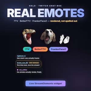 Twitch Chat Box Widget | 7TV BetterTTV FFZ Emote Support | Animated StreamElements Chat Overlay | 3 Layouts | OBS Stream