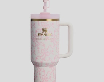 Stanley Quencher 40 oz Coquette Bow Chantilly – LoveShackFancy Holiday Collaboration Tumbler
