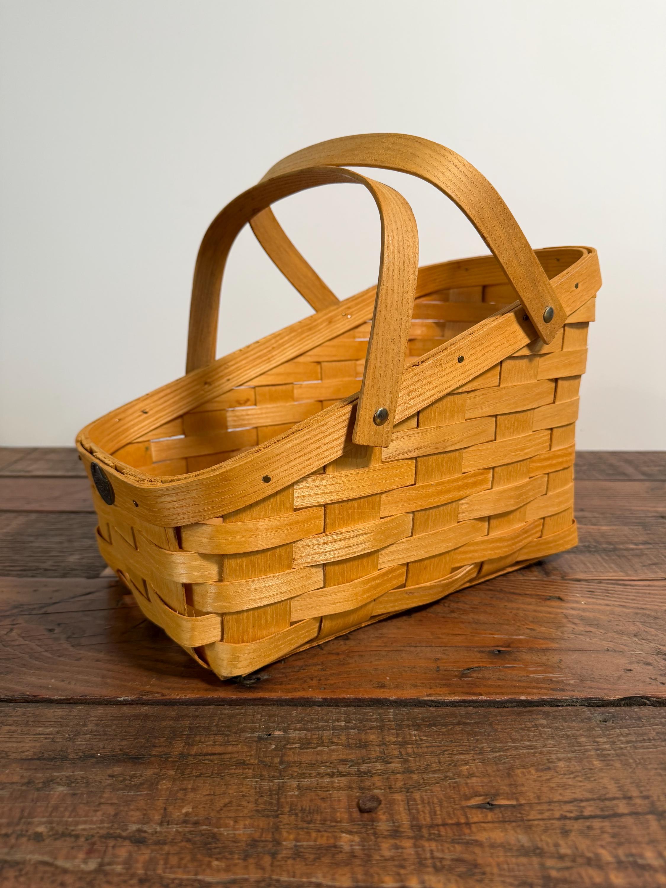 Peterboro Basket Co Angled Pantry Shelf Basket With Handles - Etsy