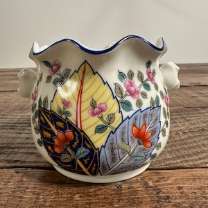 tobacco leaf cachepot CACHEPOT, SMALL The Purple Finch Home Collection though examples have also been found in other European countries and in North America Petite Porcelain Tobacco Leaf Cachepot