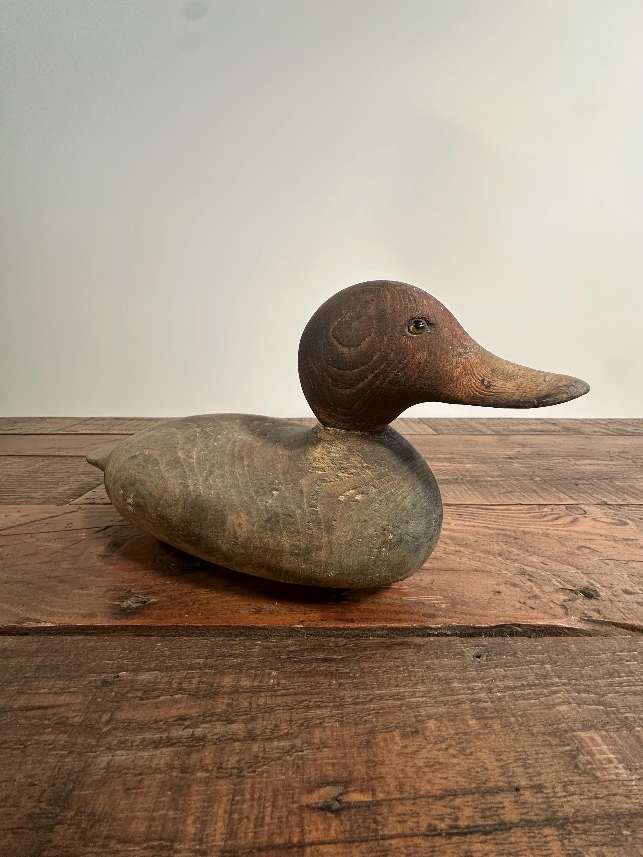 Vintage Rustic Americana Handcarved Wood Duck Decoy