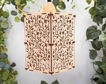 Woodwoven Pendant Lights-Intricate Wooden Pendant Light-Colorful Laser Cut Ceiling Lamp-Handmade Ambient Lighting-Made in the USA