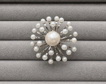Baroque Pearl Statement Ring Antique Style Vintage Inspired Large Pearl Flower Ring