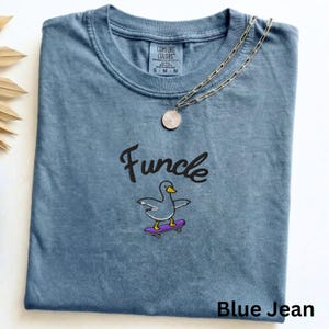 Funcle broderad skjorta, rolig farbrorpresent, rolig farbror-t-shirt, babymeddelandepresent till bror, bästa Funcle-skjorta, ny farbrorpresent till honom