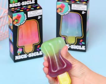 Juguete blando con forma de paleta de helado, juguete sensorial de gelatina para aliviar el estrés, ideal para el escritorio.