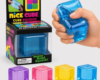 Cubo translúcido, juguete blando, antiestrés de crecimiento lento, juguete sensorial para apretar, ideal para fiestas.