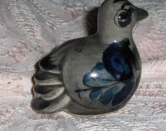 Vintage Mexican Folk Art Dove Figurine Art Pottery Pigeon Quail Small Bird Mexico