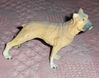 Vintage Boxer Dog Figurine Brown Beige Tan Boxer Dog Puppy Statue Figurine Boxer Dog