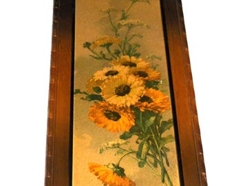 Vintage TMC-Chicago E33 Floral Art Print Wall Hanger Turner Black Eyed Susan Daises USA Flowers