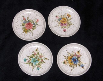 Vintage Wiggers Denmark Dish Lot Scandinavian Imports Coasters Four Happy Viking Miniature light weight Plates