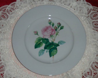 Vintage Bella Rose Creative Tops Long Stem Pink Rose Salad Plate Side Dish England