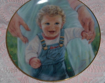 Vintage Abbie Williams Collector Plate Baby's First Steps 1991 Roman, Inc. Dish