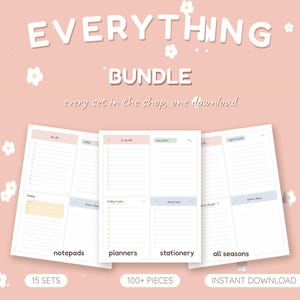 Lot de blocs-notes imprimables, méga lot de 100 pages pour toute la boutique, idéal pour les enseignants, les infirmières, les mariages et Noël. Parfait pour les petites entreprises. Cadeau.